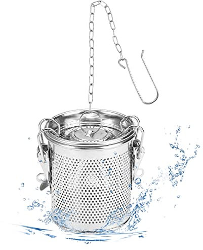 Acero Inoxidable Filtro Te para Especias Grande Infusor Te Infusionador con Gancho Resistente a Las Altas Temperaturas Colador Te Malla Fina Reutilizable Colador de Te 7.5cm * 8.5cm para Tetera Grande