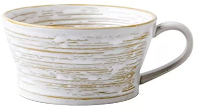 WERLIN Praktisch Vintage alte Frühstückstasse, Salatschüssel, Suppentasse, Kaffee- und Teeschüssel mit Henkel, Milchsuppenschüssel aus Keramik mit großem Durchmesser Natürlich