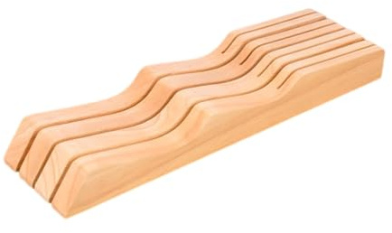 VIDECOR Ceppo Portacoltelli nel Cassetto in Rovere - Piano di Lavoro della Cucina in Rovere o Portacoltelli nel Cassetto - Inserto per Riporre Le Posate,rubberwood