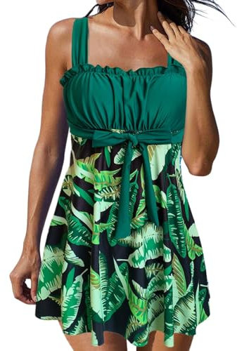 WILLBEST Damen Kleid Badeanzug mädchen Shape Badeanzug Damen Level 3 Longshirt Cup f Badehose Kleidung größentabelle Bikini BH Oberteil Strandtuch zum umbinden in Grosse