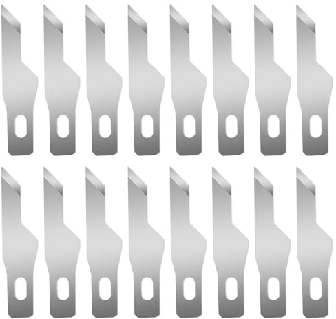 Hosifiy 120 Stück Bastelmesser Klingen Hobbymesser Skalpell Ersatzklingen, High Carbon Steel Hobbymesser Ersatzklingen für Handwerk Scrapbooking Schablone-#16