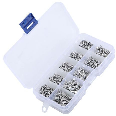 Yctze 500 Rivetti in Alluminio a Testa Piatta M2, Rivetti Solidi di Lunghezza 3mm-18mm, Adatti per il Fissaggio di Manici di Coltelli e Altre Applicazioni