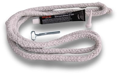 wezi-lit Keramikschnur Ø 6mm 2m Ofenschnur + feuerfester Kleber 50g bis 1200°