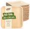 Leef 50x Palmblatt Teller eckig - Einweggeschirr kompostierbar und naturbelassen - 20 x 20 cm