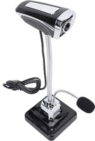 Webcam with Microphone, Tabletop Computer Camera with Base Stand, 3 Meter Omnidirectional Noise Canceling Microphone, USB Stream Camera for Calling, Conferencing