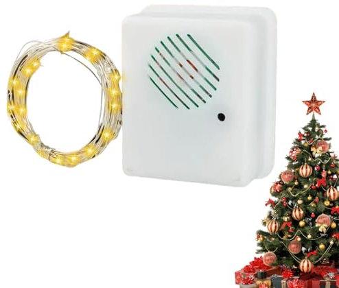Ghjkldha Luci musicali natalizie a LED | Luci musicali natalizie | Luci natalizie con suono | Luci a LED festive, luci natalizie con altoparlante integrato, luci musicali scintillanti