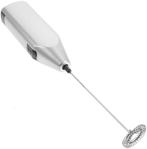 TOPBATHY Miscelatore elettrico per la dei capelli, miscelatore portatile per la dei capelli, miscelatore portatile per uso domestico, materiale PP argento, funzionamento a batteria (batteria