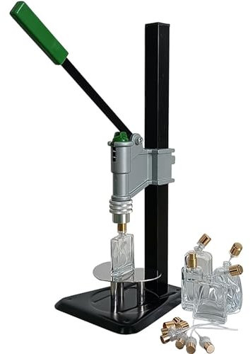 RLVYTA Flaschenverschlussmaschine Hand-Bördelgerät für Fläschchen – manuelles Tisch-Flaschenverschließgerät für Parfümflaschen, Kunststoffkappe – höhenverstellbare Maschine Kronkorken verschlussgerät