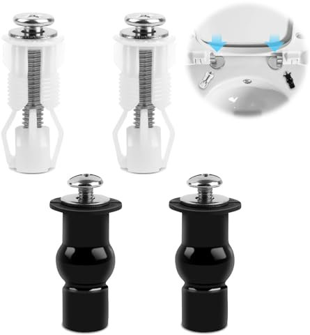 TNEDFOD 2 Paires Toilette Fixation Abattant WC Vis, Fixations WC Siège de Boulons à Expansion en Caoutchouc, Vis D'expansion pour Abattant de Toilettes, Convient à la Plupart des Toilettes