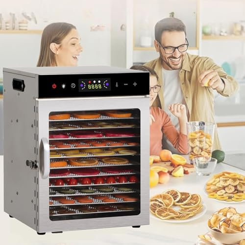 Commercial Food Dehydrator Machine, Drying Cabinet, Freeze Dry Machine for Home for Fruits, Vegetables, Herbs, Mushroom, Dog Treats,12-Tray