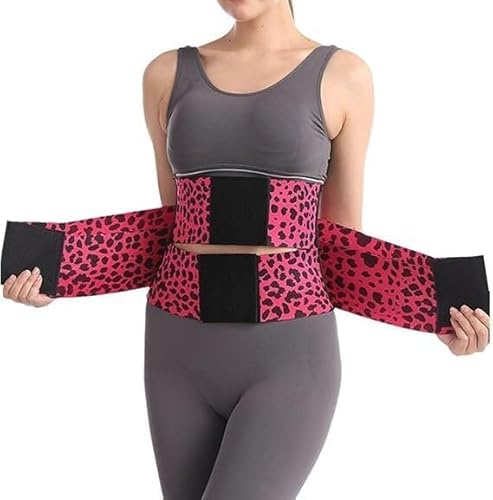 Cinturón moldeador de cintura for mujer, cinturón moldeador de abdomen con triple envoltura, cinturón de entrenamiento de cintura de talla grande, cómodo y transpirable(Pink,S)