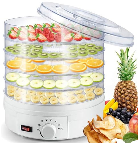 Disidratatore Alimentare a 5 Livelli – Essiccatore Elettrico per Frutta e Carne con Controllo della Temperatura Regolabile, per Conservare Jerky per Animali, Snack, Verdure e Carne