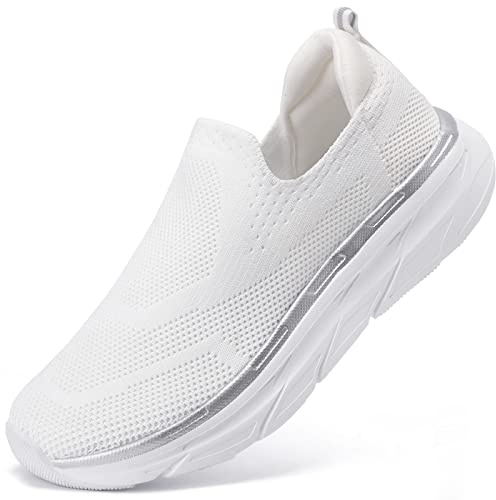STQ Women's Arch Support Slip on Trainers, Size 7, Mesh, Workout Shoes