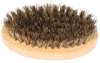 PENIKOKO Ovale Bartbürste Aus Wildschweinborsten Mit Buchenholzgriff Für Herren Natürliche Farbe