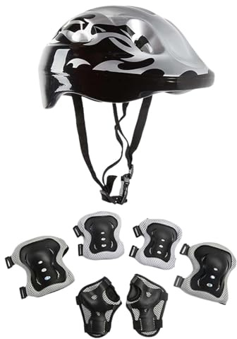 Knieschoner Set Mit Helm Für Kinder 3-10 Jahre - Schonerset Schutzausrüstung Für Skateboard, Fahrrad & Rollschuhe Inkl. Knieschützer Für Inliner & Scooter - Leicht & Atmungsaktiv CE-zertifizierte