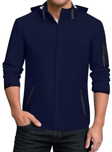 TOFOTL Poncho Bicicletta Verde Tema Sci der Spolverino Nastro Giubbotto Mezza Stagione 4 Adulto Giacca Sci Uomo Mantella Impermeabile Protezioni Vestiti da Lavoro Uomo 01Marina M