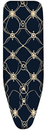 Bügelbrettbezug 150X50 Gold Schwarz Universal Bezug für Dampfbügelstation | Hitzebeständig, Reflektierend, Waschbar, mit Schnurbindung Bedruckt Bügelbretter