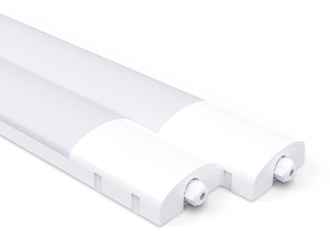 Fynokst LED Feuchtraumleuchte 150CM 2er-pack, 48W 5400Lumen Feuchtraumleuchte LED, 6000K/4000K/3000K Kellerlampe, IP65 Wasserfest Feuchtraumlampe für Keller Werkstatt Garage Küche Büro