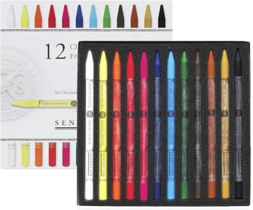 Sennelier 12 Extra Feine Trockene Pastellstifte und 1 Karte
