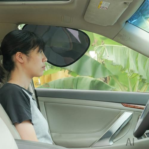 TFY Lot de 2 Pare-Soleil pour fenêtre latérale de Voiture – Film électrostatique Transparent foncé pour la lumière du Soleil à Faible Angle, Protection UV, réduction de la Chaleur, Facile à Installer