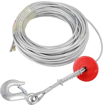LICAEVEY Winch Cable, 6mm 30m 17637lb Load Bearing, Anti Twist Universal Steel for Crane Tow Truck