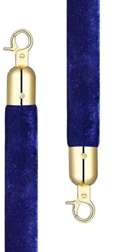 Repavspärrningar, sammetsrep med guldkrok, 2-pack, flerfärgade, flera storlekar (blå, 2,1 m/7 fot/84 tum)