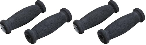 Prophete Fahrradgriffe, Soft-Kunstoffgriffe mit Lenkerstopfen, Lenkergriff, Länge 130 mm, kompatibel mit Fahrrad, Farbe schwarz