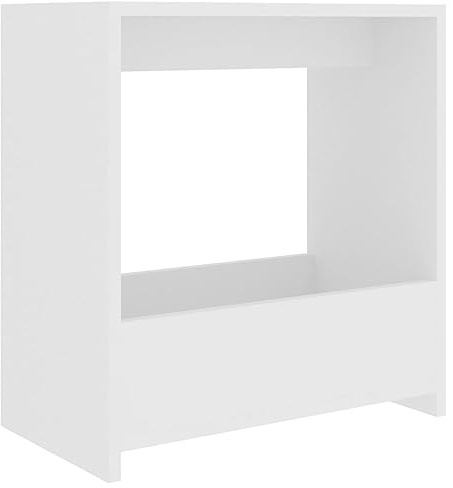 KPWENFBSL Beistelltisch Weiß 50x26x50 cm- Moderner Nachttisch aus Holzwerkstoff mit offenem Fach - Trendiger Kaffeetisch und Telefontisch für Wohnzimmer und Schlafzimmer