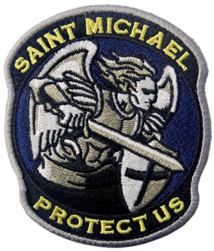 Taktisk lapp modern militär Saint Michael skydda oss broderad armé moral bricka ACU applikation fästkrok & ögla emblem