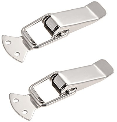 sourcing map Spring Loaded Toggle Latches, 110mm Length Iron Hasps Clamps for Case Box Trunk Catches, Pack of 2