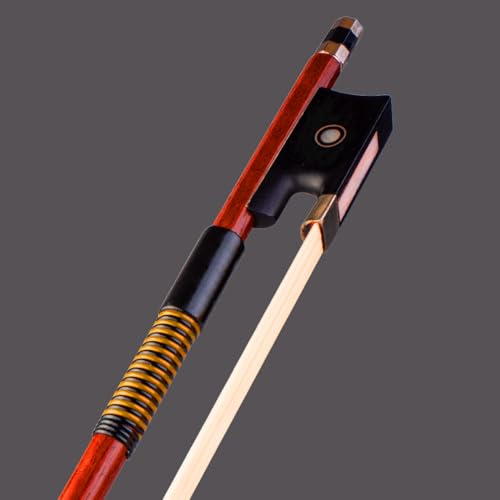 AMZZ 4/4 Full Size Violin Bow – Octagonal Brazilwood Stick, Mongolian White Horsehair, Handmade, Lightweight & Balanced for Intermediate & Advanced Players