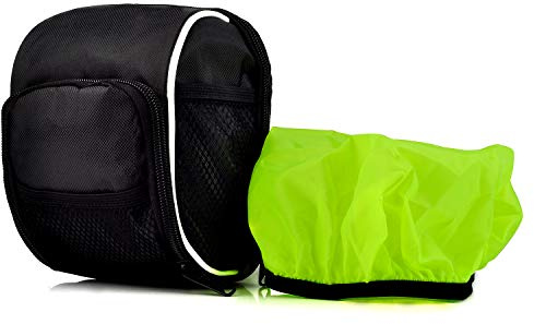 BOBILIFE Borsa Mini per Manubrio Bicicletta – Borsa per Manubrio Bici con Tubo Anteriore, Cestino e Protezione Antipioggia