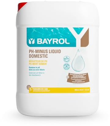 BAYROL pH-Minus Liquid Domestic 20L Kanister - Pool pH Minus flüssig - Senkt den pH-Wert des Poolwassers - besonders hohe Reinheit - Ideal für automatische Dosiersysteme - fluessig pH Minus