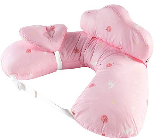 SimidunEUR Stillkissen Multifunktionale Lagerungskissen mit Abnehmbarer Bezug Stillkissen,Pink 1
