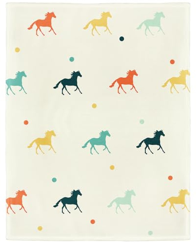 YISUMEI Decke 150x200 cm Buntes Pferd Kuscheldecke Flauschig Flanell Fleecedecke