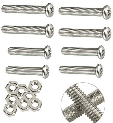 Zaky 304 Edelstahl Phillips Maschine Schrauben Bolzen TV-Halterungs-Set M8 × 45mm M8 × 50mm 8 Stück Kreuzschlitzschrauben 8 Stück Muttern