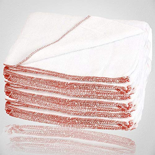 Milosc New Extra Large Jumbo Dish Cleaning Cloth 100% Cotton Super Absorbent White Dish Kitchen Cleaning Cloth Washable Reusable Cloth (10)