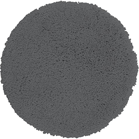 Spirella Badteppich Badematte Duschvorleger Mikrofaser Hochflor | flauschig | rutschhemmend | geeignet für Fußbodenheizung | 110 cm Rund | Granit Grau