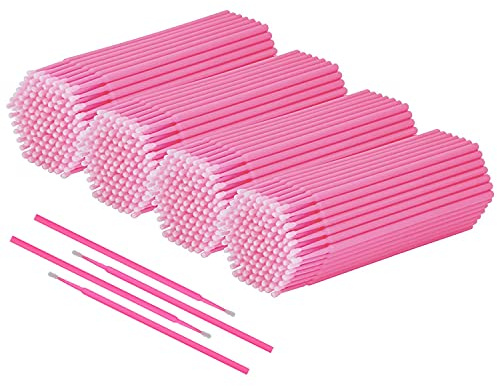 TAKUZA 400 stycken engångs mikroborstar ögonfransborste (ROSA)