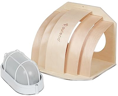 SULENO Saunalampe BELLA ECK Saunaleuchte mit Blendschirm und Fassung | hitzebeständige Saunalampe mit Anschlusskabel, Must-Have Saunabeleuchtung (ohne Anschlusskabel)…, Classic, Ecke, Eckleuchte