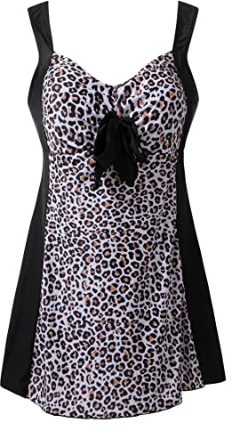 Wantdo Dam Tankini Baddräkt 1 delar Shapewear Platt Mage U Rygg Sommar Plus Size Simkjol Badklänning Smal Mode Strand