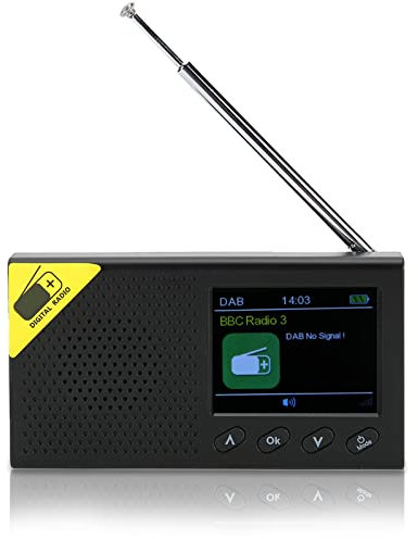 Radio de Internet FM Portátil, Radio Digital Inalámbrica de 1200 Mah para DAB Pantalla LCD de 2,4 Pulgadas Reproductor de Radio de Salida Estéreo para Uso en Interiores Y Exteriores