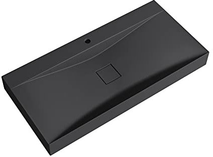 Mai & Mai Waschbecken Hängewaschbecken Aufsatzwaschbecken Mineralguss Anthrazit matt 1 Armaturenloch Rechteckig Breite: 100 cm Col810