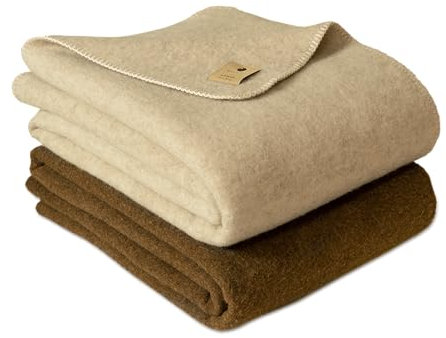 TILLHÅLL Wolldecke für Herbst & Winter aus 100% Bio-Schurwolle | Natürlich Wärmend & Feuchtigkeitsregulierend | Robust & Langlebig | Made in Germany | 150x200 cm | Beige
