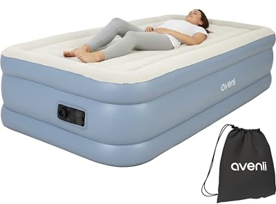 AVENLI Matelas Gonflable Lit Electrique autogonflant 1 Place 191x99x46cm Lit d'appoint avec Pompe intégrée Hauteur de Couchage Extra élevée Surface floquée pour Camping et Maison