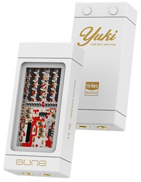 Aune Yuki Portable Usb Dac with Headphone Amplifier, Dsd256 32 Bit/768K Usb Dongle, 3.5Mm/4.4mm Balanced, for Smartphone/Iphone/Android Phone/Computer/Laptop/Ipad/Headphones