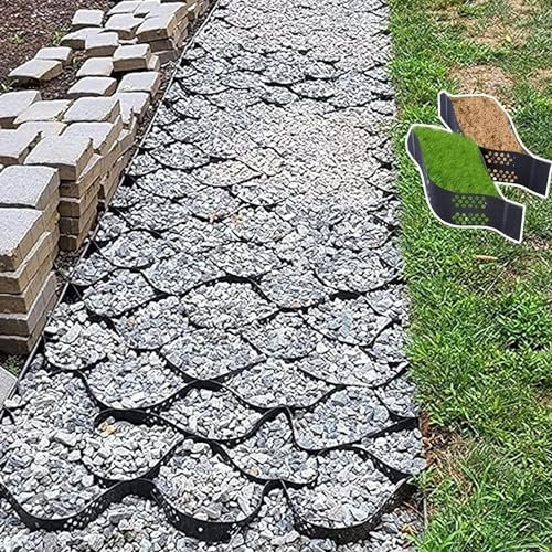 ELzEy Estabilización del Suelo de geomalla de plástico con Rejilla de Grava, Pasarela/calzada Exterior, jardín/Patio/estacionamiento/Rejilla de Suelo en Pendiente (Size : 10m x 6m (33FT x19.5FT))