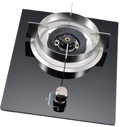 ZHJLUT Fornello A Gas,Piano Cottura A Gas in Vetro Temperato,1 Bruciatore con Protezione Termocoppia,Convertibile GN/GPL,Adatto for Uso Domestico E Commerciale,5,2KW/17742,4BTU (Color : LPG)