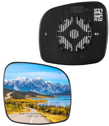 BDFHYK Mirror Glass Compatible with Chrysler Town & Country, Compatible with Dodge Grand Caravan Side View Exterior Mirror with Backing Plate, Replaces 68026176AB, Heated (Right Side)