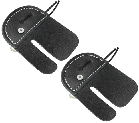 PATIKIL 2 Schicht Leder Bogenschießen Finger Tabs Schutzausrüstung Schwarz | Finger